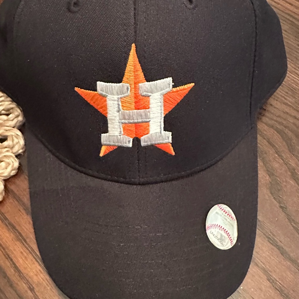 Black and Orange Hat with Curved Brim